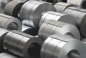 Stainless steel master coils in warehouse inventory ready for dispatch