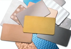 PVD designer decorative stainless steel sheets in gold, rose gold, bronze, blue